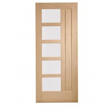 Lucca Double Glazed External Oak Door (M&T) with Obscure Glass